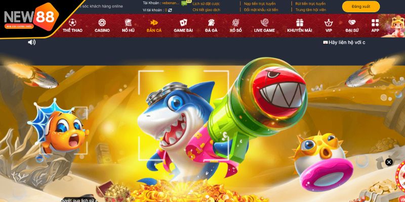 Giới thiệu sảnh bắn cá New88