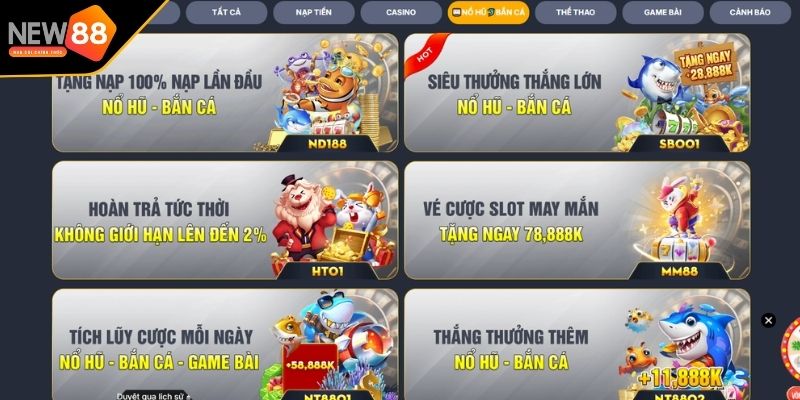 Khuyến mãi theo từng sảnh game