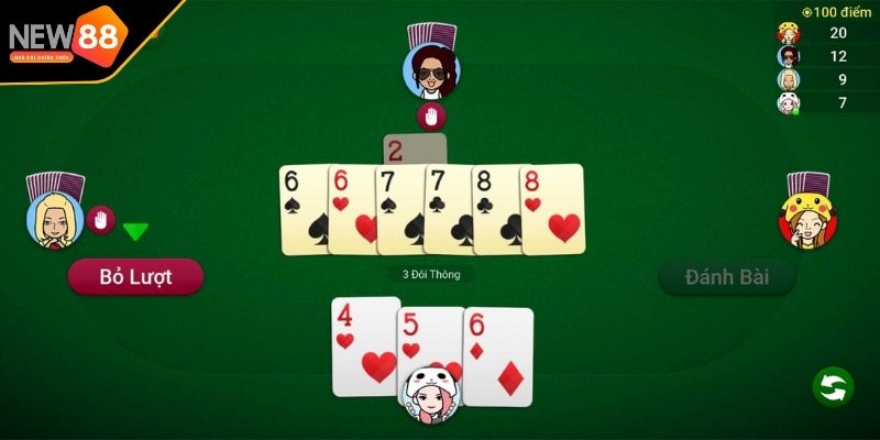 Sắp xếp bài phù hợp để ra bộ 3 đôi thông